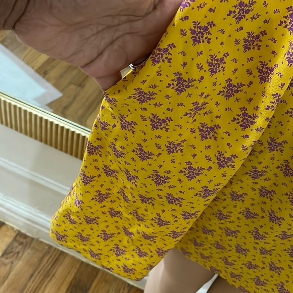 No.6 Store Yellow and Purple Floral Dress silk - Picture 9 of 14
